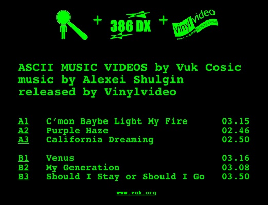 ASCII Music Videos & Vinyl Video