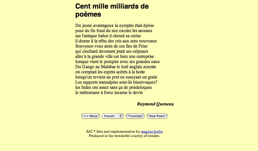 Cent mille milliards de poèmes