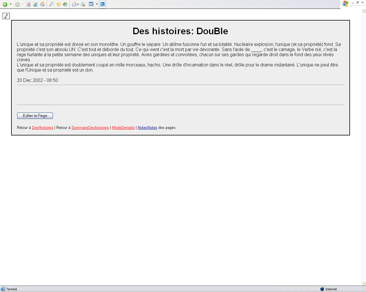 Des histoires
