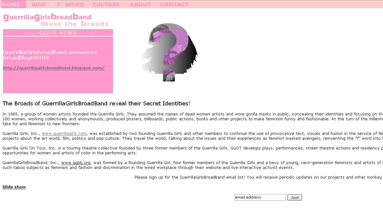 GuerrillaGirlsBroadBand meet the broads
