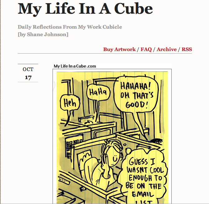 My life in a Cube: So Depressing It’s Almost Funny