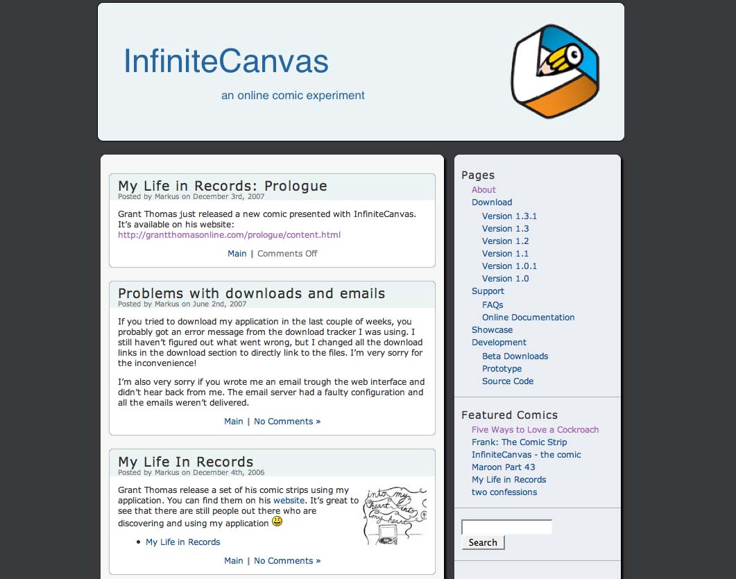 Infinite Canvas: an Online Comic Experiment