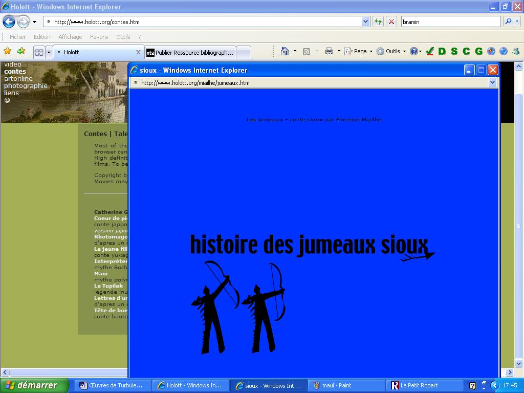 Histoire des jumeaux sioux