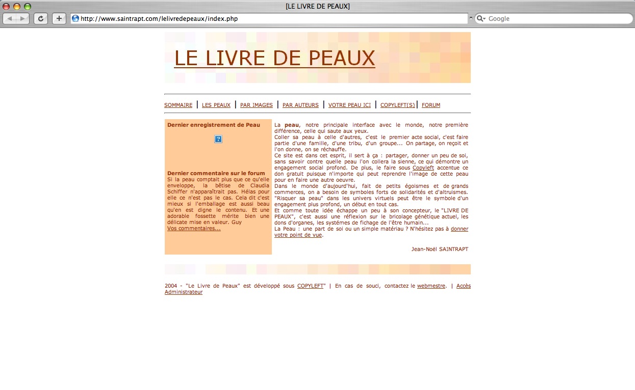 Le livre de peaux