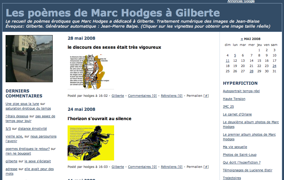 Les poèmes de Marc Hodges à Gilberte