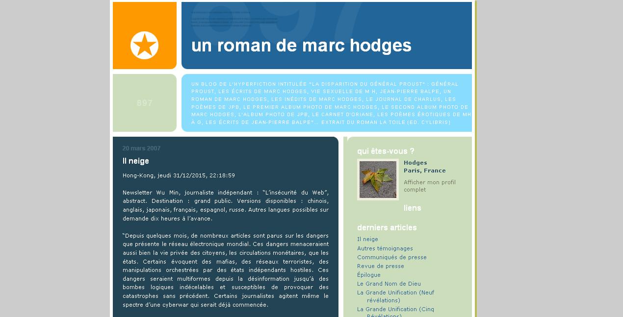 Un roman de Marc Hodges