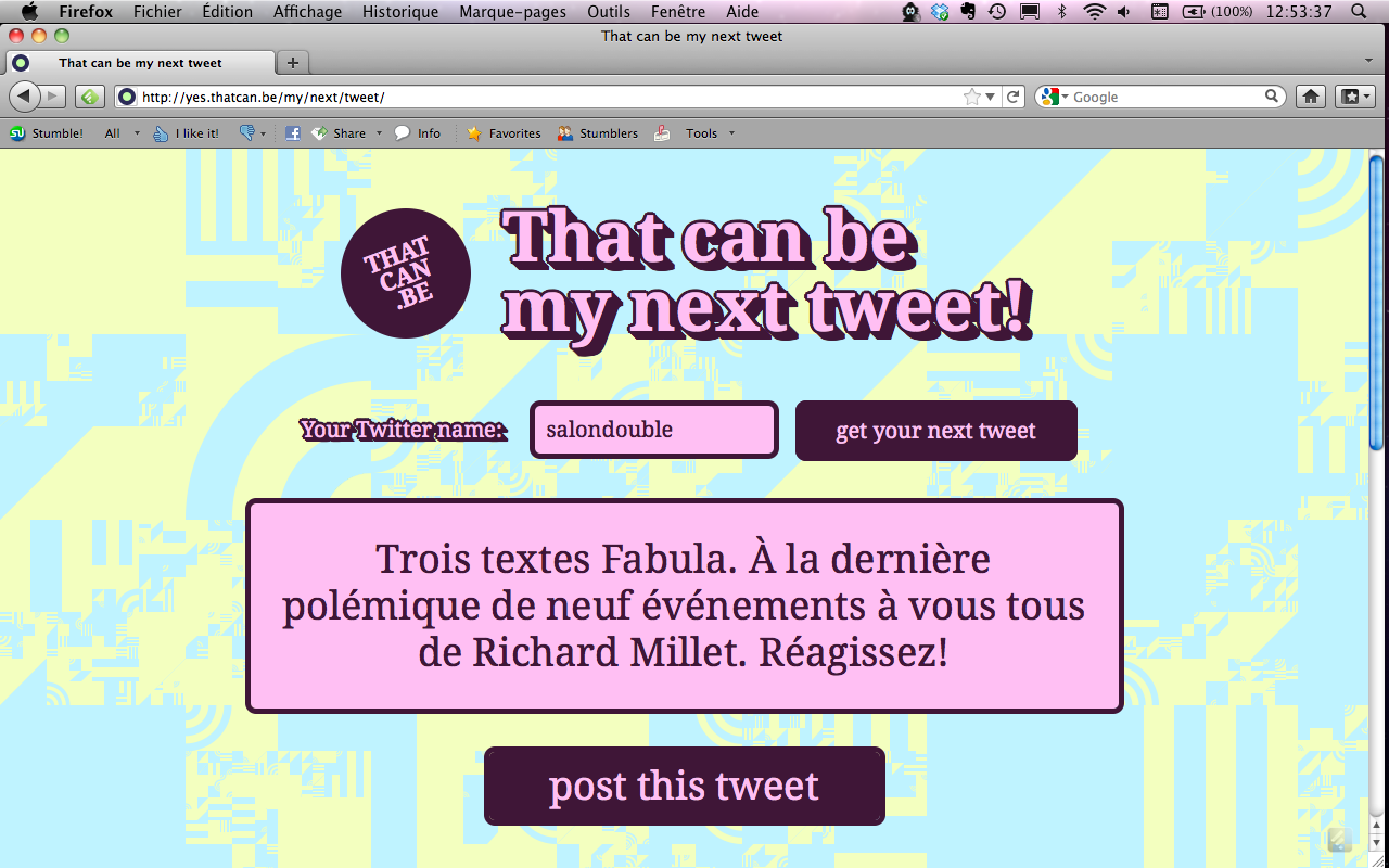 That can be my next tweet!