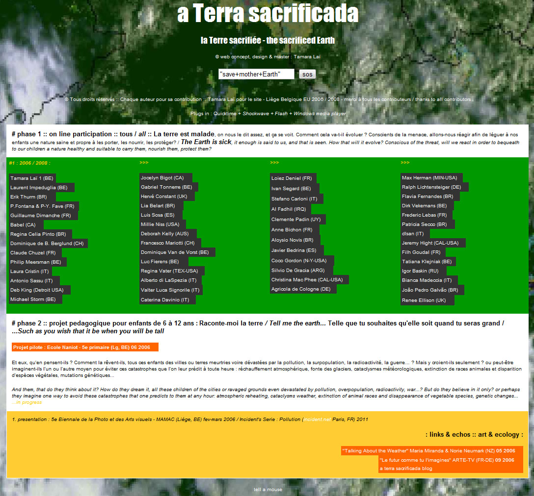 a Terra sacrificada – la Terre sacrifiée – the sacrificed Earth