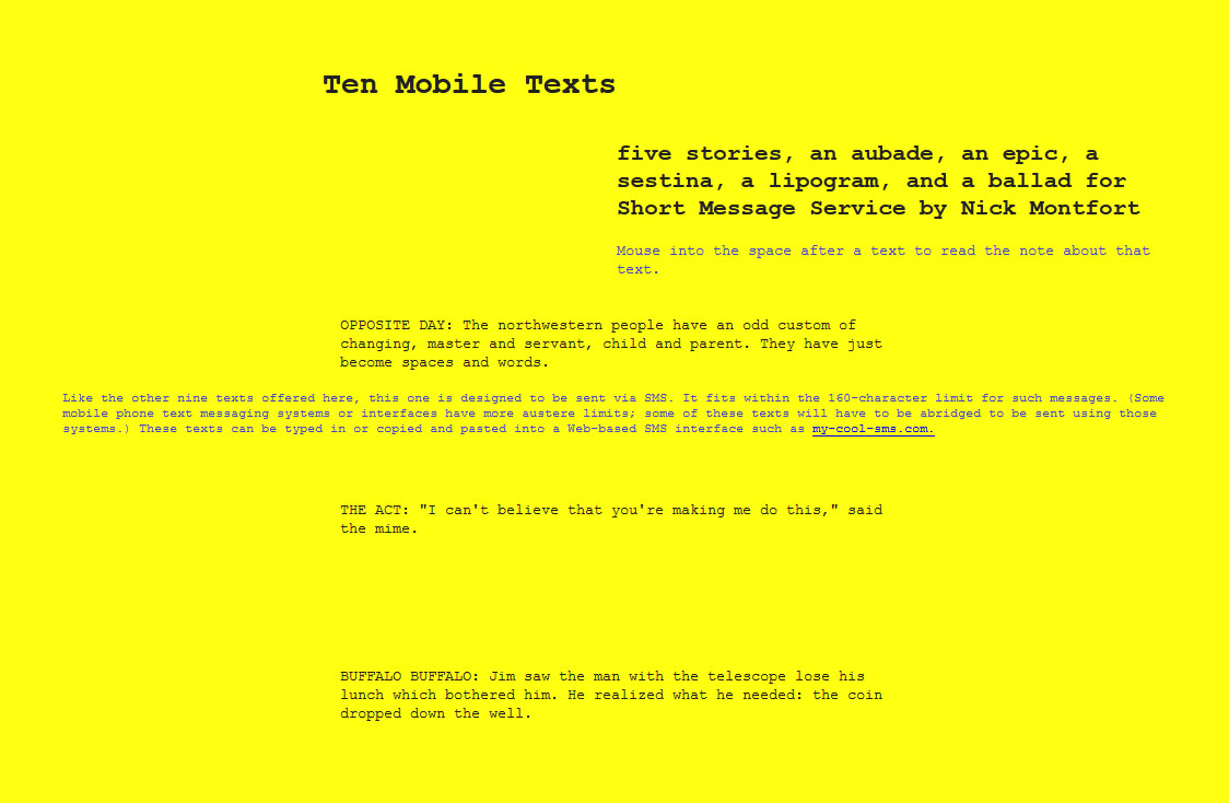 Ten Mobile Texts