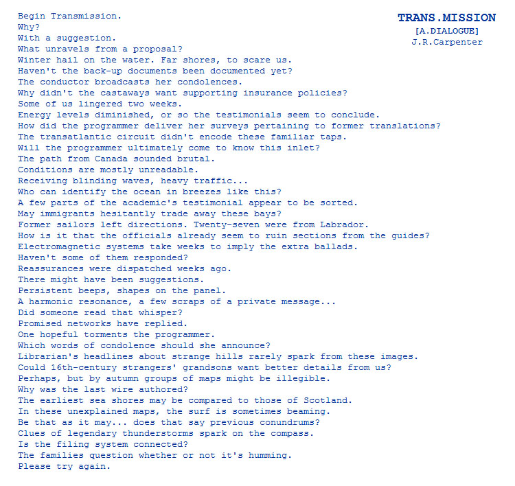 TRANS.MISSION [A.DIALOGUE]