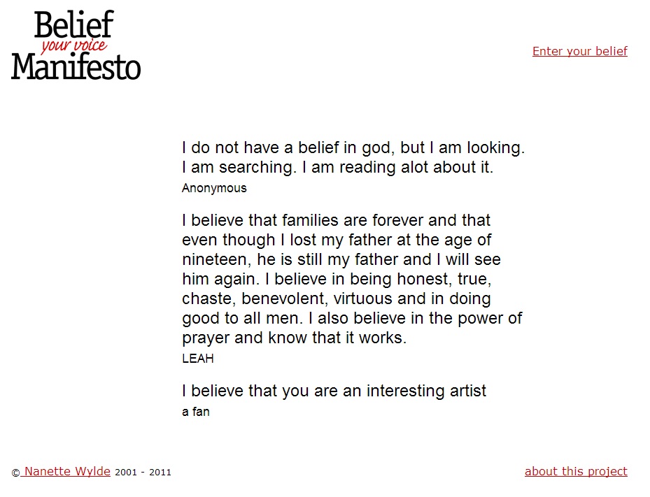 Belief Manifesto