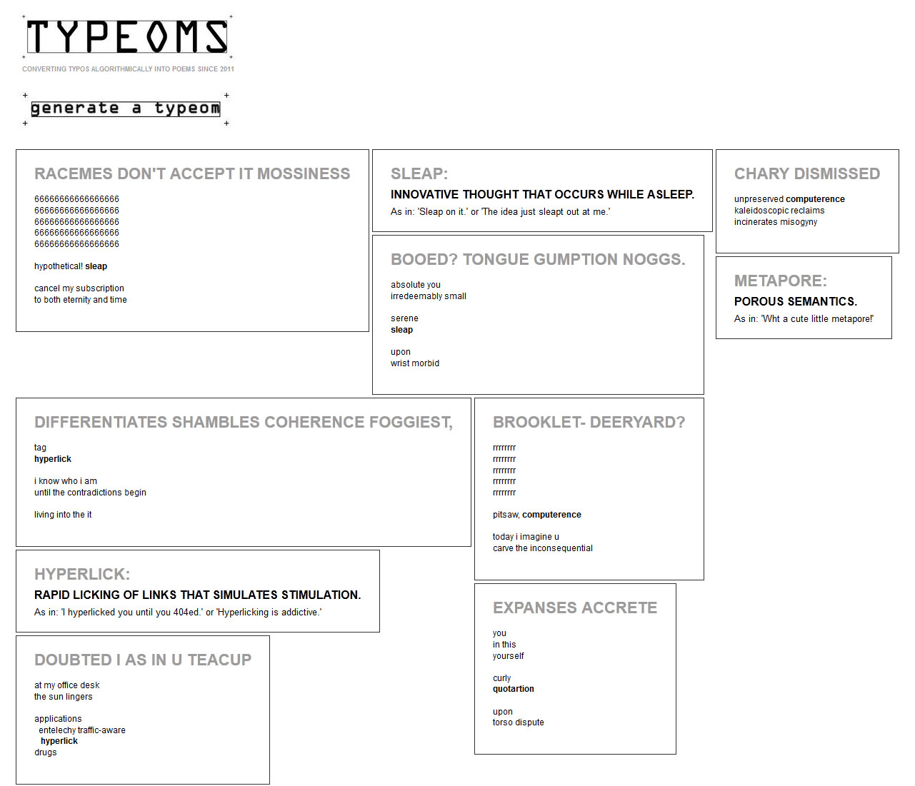TYPOEMS