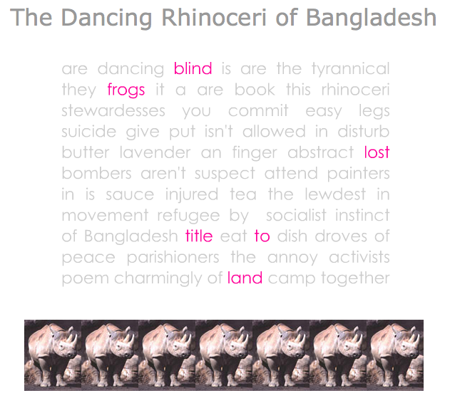 The Dancing Rhinoceri of Bangladesh