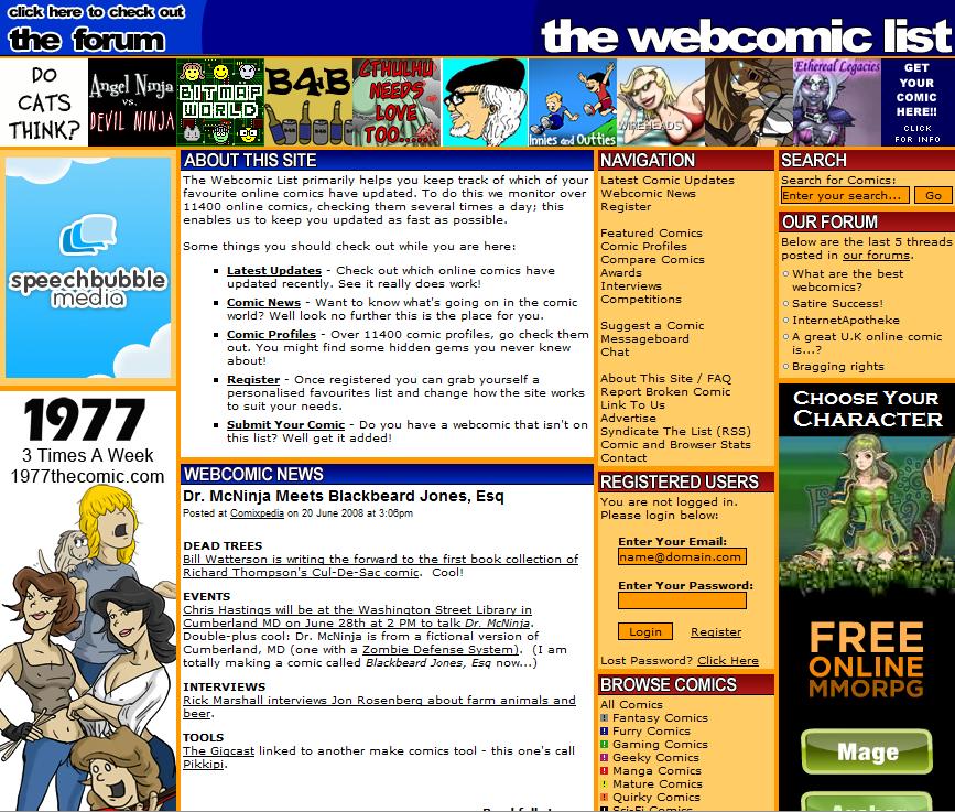 The webcomics list