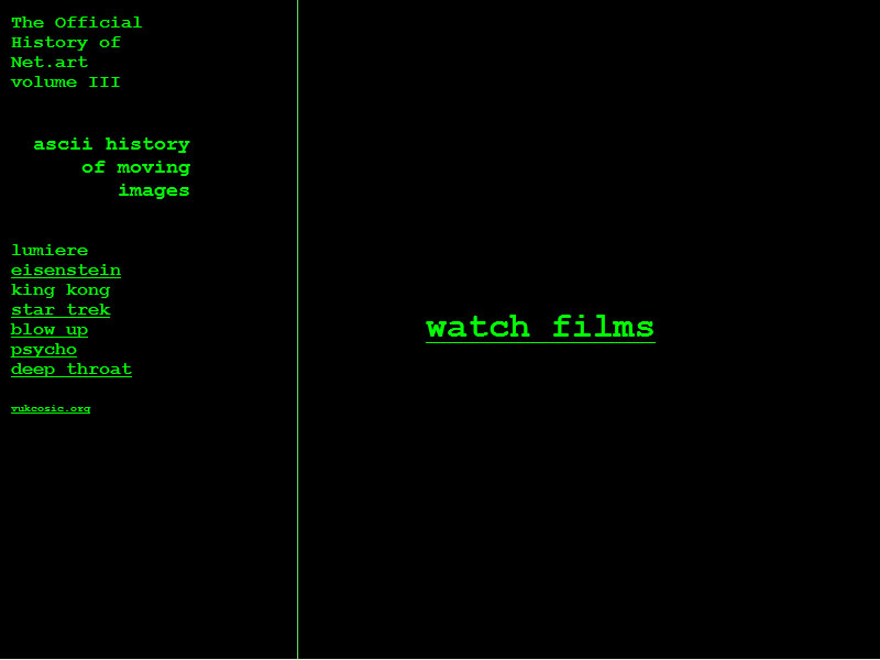 ASCII History of Moving Images (capture d’écran #1)