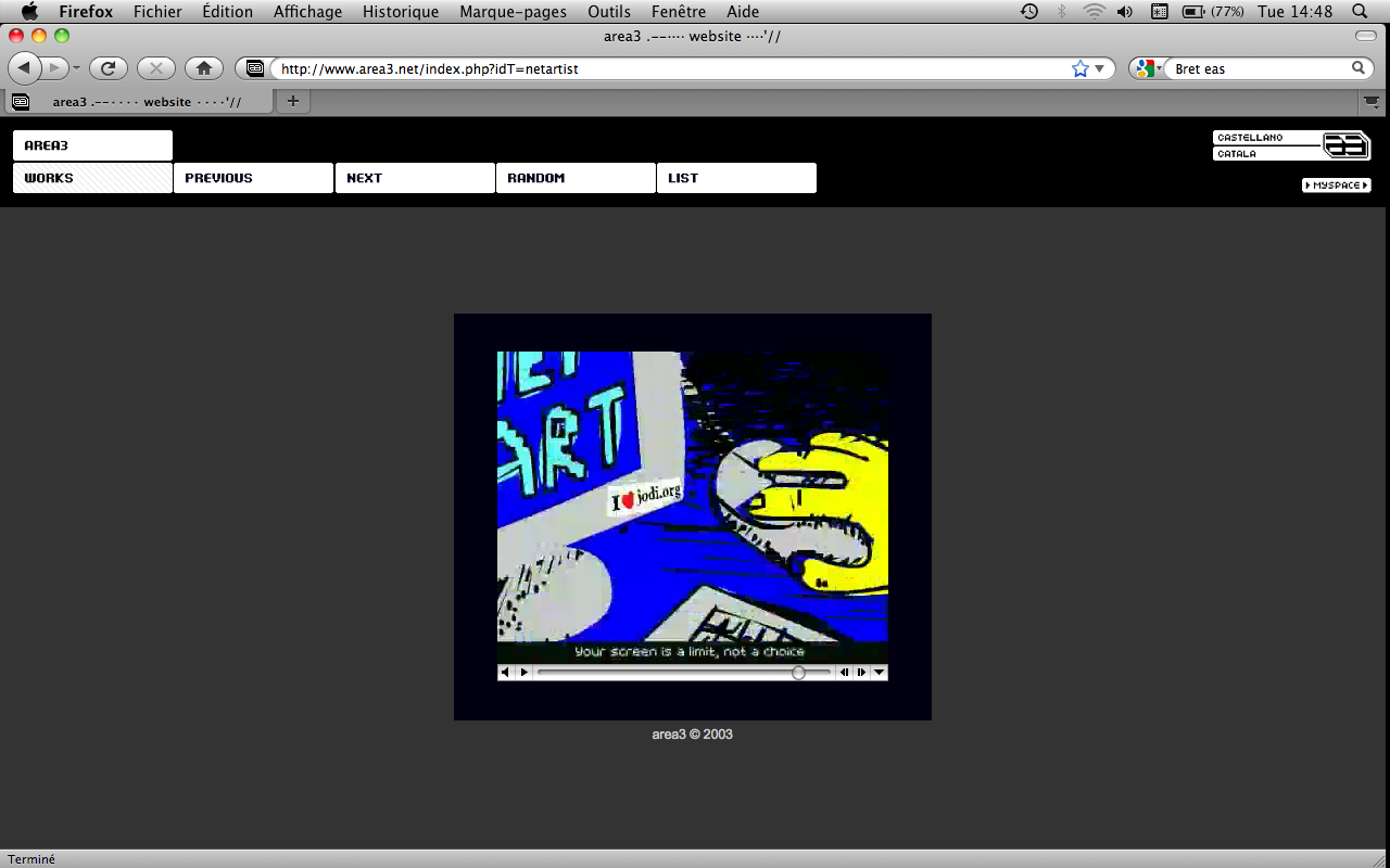 I’m a Net Artist (capture d’écran #1)